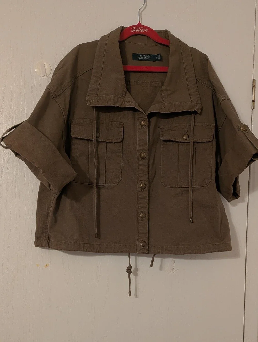 Ralph Lauren Women's Olive Crop Utility Jacket Size 6